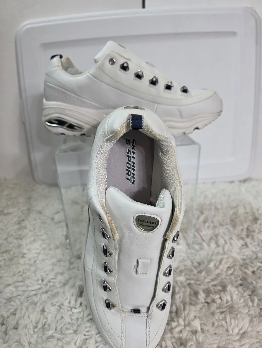 Skechers S Sport Off White Platform Chunky Sneaker, Size:10